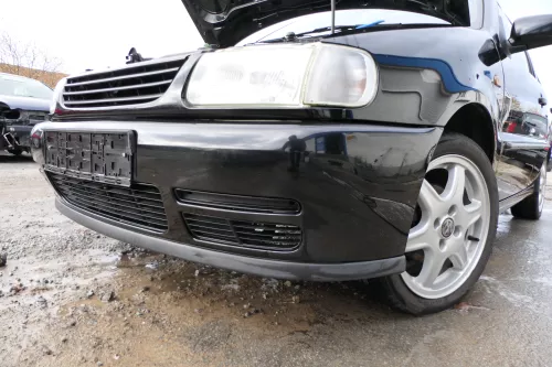 Polo 6N Stoßstange vorne breite Styling XXL Frontstoßstange schwarz L041 +Gitter (178649)