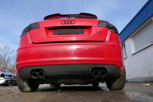 Audi A3 8P Stoßstange Stoßfänger hinten 4/5-Türer rot LY3J - Doppelrohr