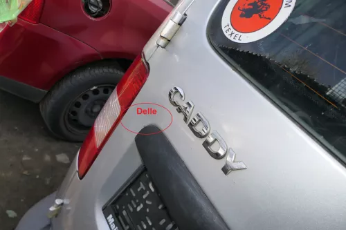 VW Caddy 2k Flügeltür hinten links silber LA7W mit Scheibe OHNE Anbauteile (179715)