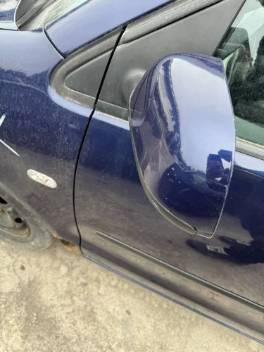 VW Polo 9N elektrischer Spiegel Außenspiegel links vorne blau LB5N (180028)