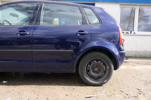 VW Polo 9N 9N3 Tür hinten links 4/5-Türer blau LB5N - ohne Anbauteile