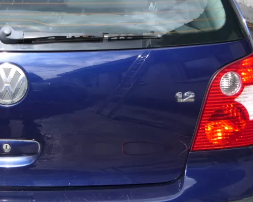 VW Polo 9N3 9N Heckklappe Kofferraumklappe Klappe blau LB5N ohne Anbauteile (180039)