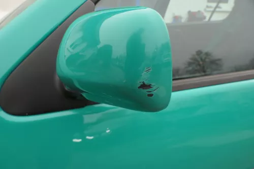 VW Polo 6N mechanisch manuell Spiegel Außenspiegel links grün LD6D (180040)