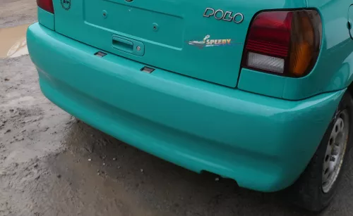 VW Polo 6N Stoßstange hinten breite Styling XXL Heckstoßstange grün LD6D