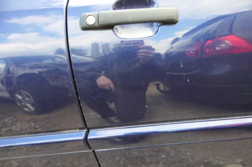 VW Golf 3 4 1E Cabrio Tür vorne rechts Beifahrertür blau LC5U - ohne Anbauteile (180216)