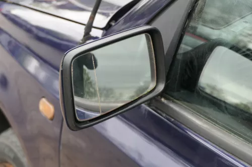 VW Golf 3 Cabrio 1E elektrischer Spiegel Außenspiegel links blau LC5U (180220)