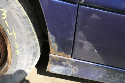 VW Golf 3 1E Cabrio Kotflügel vorne links - Rost blau LC5U (180246)