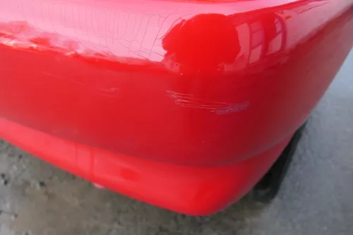 VW Polo 6N Stoßstange hinten 2-geteilte Heckstoßstange rot LP3G Stoßfänger (180282)