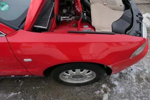 Audi A4 B5 (ab ca Ende1999 Facelift) Kotflügel vorne rechts rot LY3H (180688)