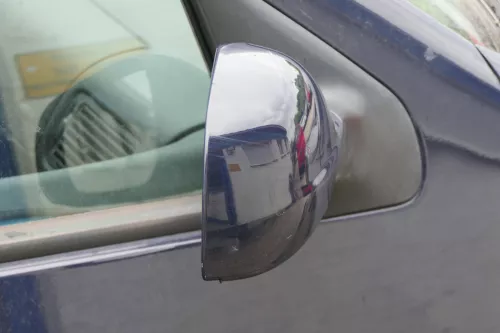 VW Golf 4 Bora manueller Spiegel vorne rechts Außenspiegel blau LA5G (180853)