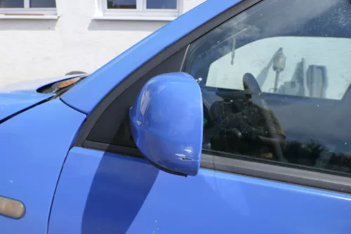 VW Lupo Arosa manueller Spiegel Außenspiegel links manuell blau LW5Z (181168)