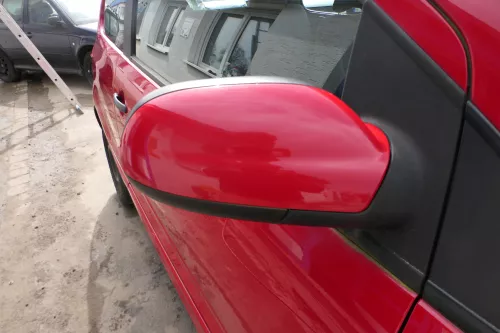 VW Fox 5Z manueller Spiegel Außenspiegel + Glas rechts rot LY3D mechanisch 
