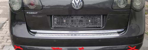 Passat 3C Kombi Stoßstange hinten Heckstoßstange Stoßfänger braun LC8Z PDC OBEN