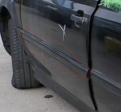 Golf 3 1E Cabrio Leiste Zierleiste Seite vorne links 2/3-Türer schwarz an Tür-la (182121)