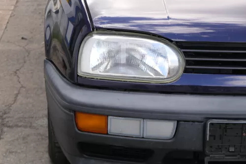 VW Golf 3 Grill Kühlergrill VW Zeichen Logo Grillleiste Leiste blau LC5L (182172)