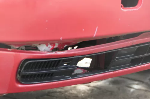 VW Polo 6N Stoßstange vorne 2-geteilte Frontstoßstange rot braun LC3M Stoßfänger (182539)