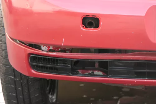 VW Polo 6N Stoßstange vorne 2-geteilte Frontstoßstange rot braun LC3M Stoßfänger (182539)