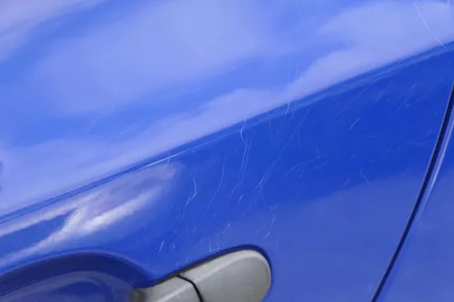 Skoda Fabia 5J Limousine Tür hinten links blau LF5W - ohne Anbauteile (182553)