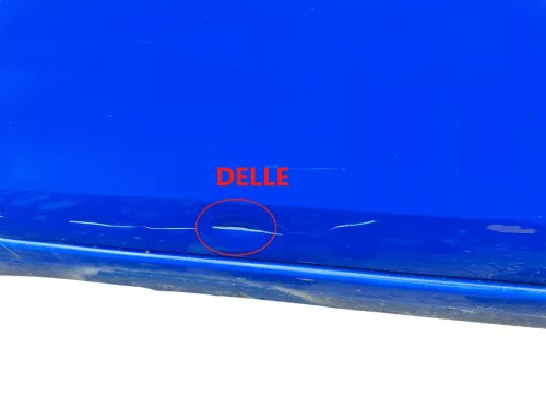 Skoda Fabia 5J Limousine Tür hinten rechts blau LF5K - Delle (182557)