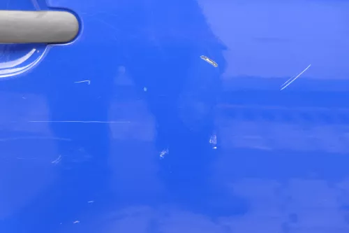 Skoda Fabia 5J Limousine Tür hinten rechts blau LF5K - Delle (182557)