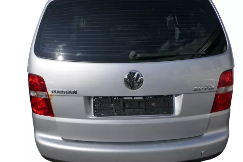 VW Touran 1T Heckklappe Kofferraumklappe hinten silber LA7W mit Scheibe -Rost