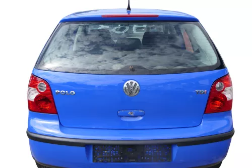 VW Polo 9N Fun Heckklappe Kofferraumklappe Klappe hinten Scheibe blau LA5F
