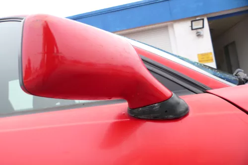 Audi 80 elektrischer elektrisch Spiegel Außenspiegel rechts mit Glas rot LY3H (182820)