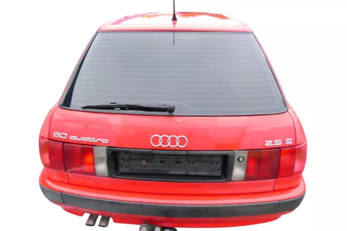 Audi 80 8C Kombi Avant hinten Heckklappe mit Scheibe Deckel rot LY3H ohneAnbaute