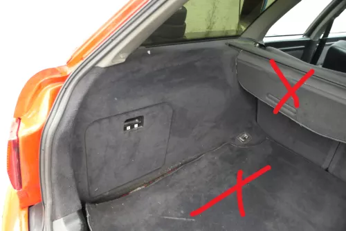 Audi 80 Abdeckung Verkleidung Kofferraum hinten links Seite 8A9863879B schwarz
