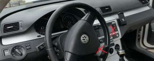 Passat 3C Mittelkonsole Verkleidung Klappe Abdeckung Dekor silber matt chrom Asc (183132)