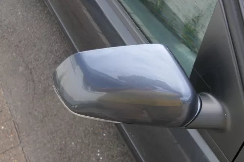 VW Polo 9N 9N3 mechanisch Spiegel Außenspiegel rechts vorne grau LC7V Blinker (183196)
