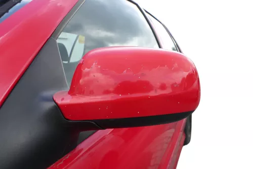 VW Polo 6N2 manueller Spiegel Außenspiegel links außen rot LP3G + Glas (183291)