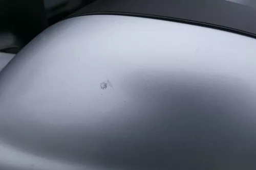 VW Fox 5Z manueller Spiegel Außenspiegel + Glas links silber grau LA7W (183546)