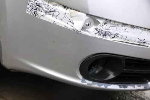 Fabia 6Y Stoßstange Stoßfänger vorne grau silber LF7T Facelift-Gitter NSW-MÄNGEL (183656)