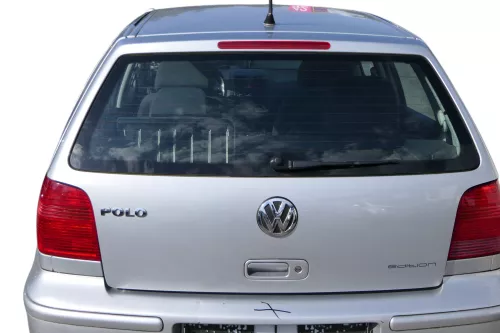 Polo 6N2 Heckklappe Klappe hinten Kofferraumklappe silber LA7W Scheibe ohneAnbau