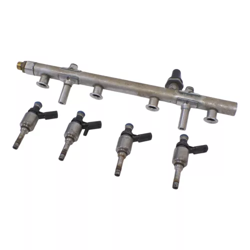 4x A4 8K A5 Einspritzdüse Düse 06K906036 + Einspritzleiste Leiste 06K133317C