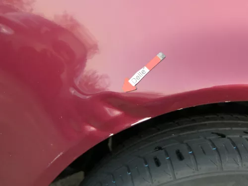 Audi A6 4B Kotflügel vorne links rot LZ3L (bis ca.Mitte 2001 passend   - DELLE (184087)