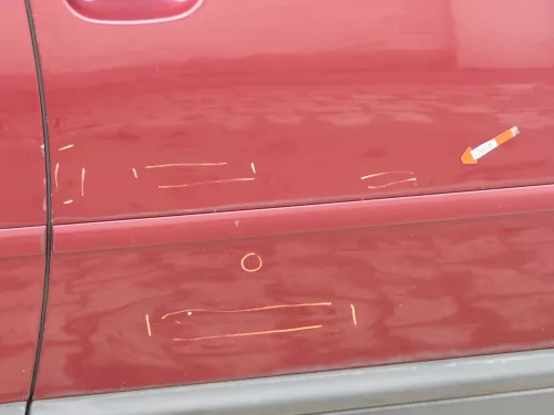 Audi A6 4B C5 Tür nur Türblatt vorne rechts Beifahrertür rot LZ3L - Dellen! (184091)