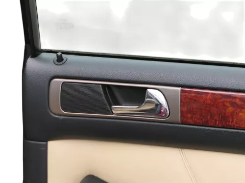 1x A6 4B Türverkleidung Verkleidung Tür hinten rechts Leder onyx / vanille Bose (184105)