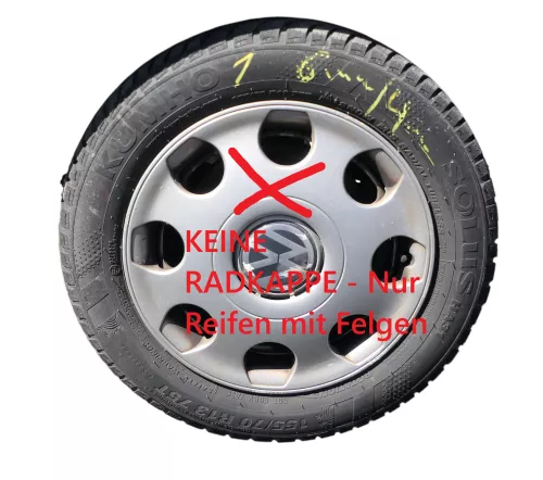 2x VW Polo 6N Lupo Winterreifen155/70 R13 75T Reifen 4,5jx13 ET35 Felgen 4-6mm