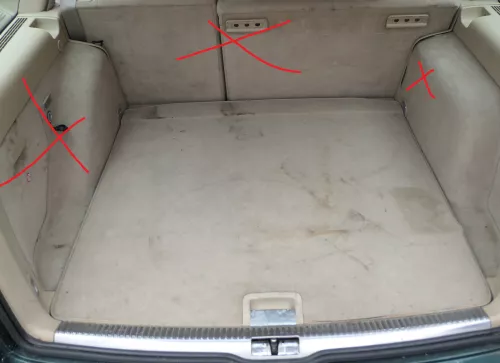 Golf 4 Variant Kombi Staubehälter Ablagefach Ablage Boden Kofferraum beige besch (184190)