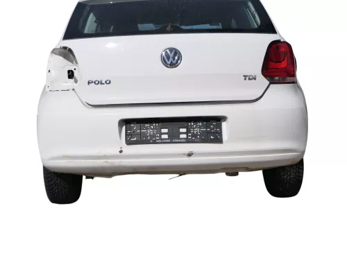 VW Polo 6R Stoßstange Heckstoßstange hinten weiß LB9A   -  MÄNGEL  BILDER !