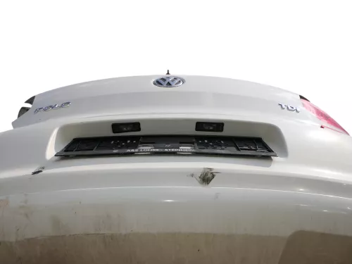 VW Polo 6R Stoßstange Heckstoßstange hinten weiß LB9A   -  MÄNGEL  BILDER ! (184501)