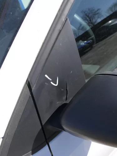 Polo 6R 6C mechanisch manuell Spiegel Außenspiegel links außen schwarz  MÄNGEL