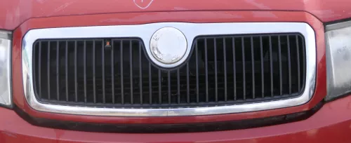 Fabia 6Y Zeichen Kühlergrill Grill Gitter 6Y0853668 rot braun LF3T Logo (184626)