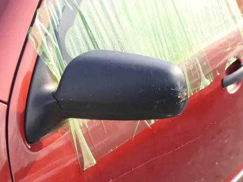 Skoda Fabia 6Y mechanischer Spiegel Außenspiegel links schwarz Glas (184627)