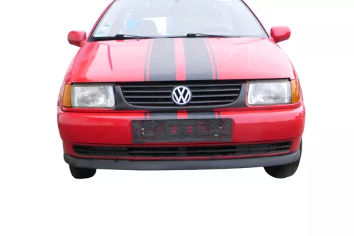 VW Polo 6N Stoßstange vorne 2-geteilte Frontstoßstange rot LP3G Stoßfänger