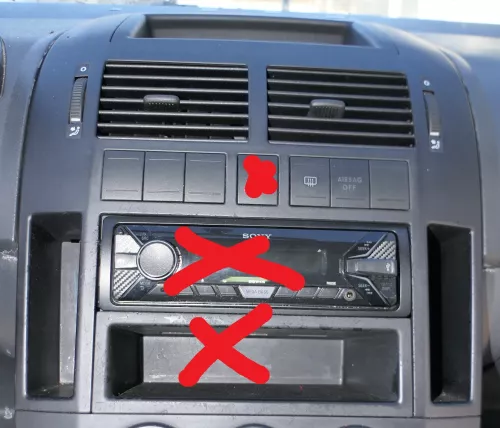 VW Polo 9N Mittelkonsole Verkleidung um Radio schwarz 6Q0858069T nur Rahmen