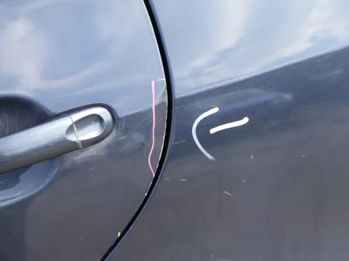 VW Golf Plus 5M Tür hinten links silber blau LC5F - mit Rahmen (185025)