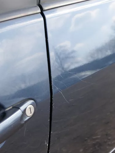 VW Golf Plus 5M Tür hinten links silber blau LC5F - mit Rahmen (185025)